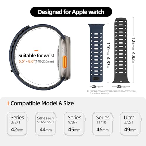 Image of X-it Magnetic Watch Band for Apple Watch Ultra 49mm, 46mm /45mm /44mm, Silicone Sport Strap with Strong Magnet for Men and Women, Compatible with Apple Watch Series 11 /10 /9 /8 /7 /6 /5 /4 /3 /2 /1 and SE