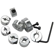 8 Pcs Drill Bit Stop Collar Set Split Ring Clamping Shaft Collars Drilling Limit Ring Drill Depth Stop Bit with M5 Set Screws Imperial 1/2", 7/16", 3/8", 5/16", 1/4", 7/32", 3/16", 1/8"
