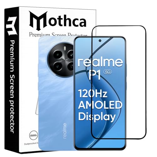 Image of Mothca Military-Grade Tempered Glass for Realme 12 Plus / P1 / Narzo 70 /70 Pro / 70 Turbo with Edge to Edge Coverage - Case Friendly, Installation Kit