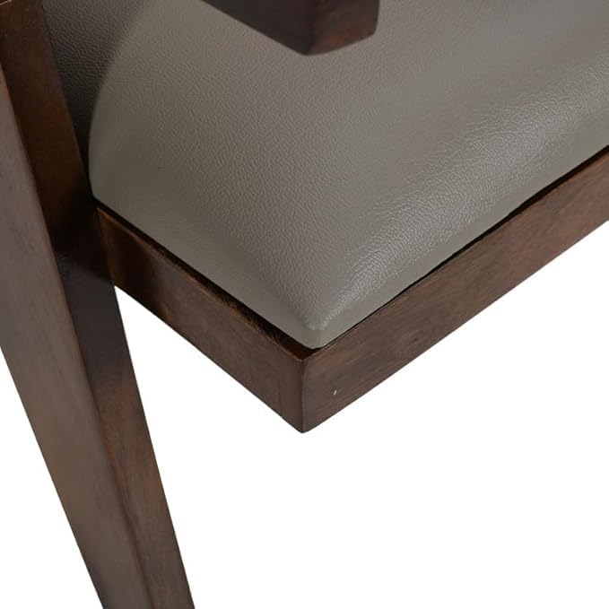 Image of Solid Sheesham Wooden Arm Chair & Cane Back Support Chair Living Room || Wooden Armchair, Garden Balcony Outdoor & Indoor Home & Office Chair Living Room Furniture || Dining Chair || Walnut Finish