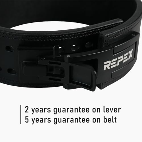 Image of 13mm True-Adjustable Lever Belt made of Genuine Leather and Aluminium Lever, 13mm gym belt with 2 yrs guarantee on lever and 5 yrs guarantee on belt. (Model- RE0104) (M)