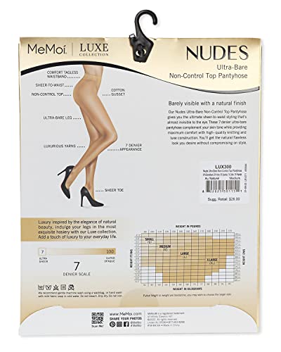 MeMoi Women's Nudes Ultra Bare Non-Control Top LUXE Pantyhose3