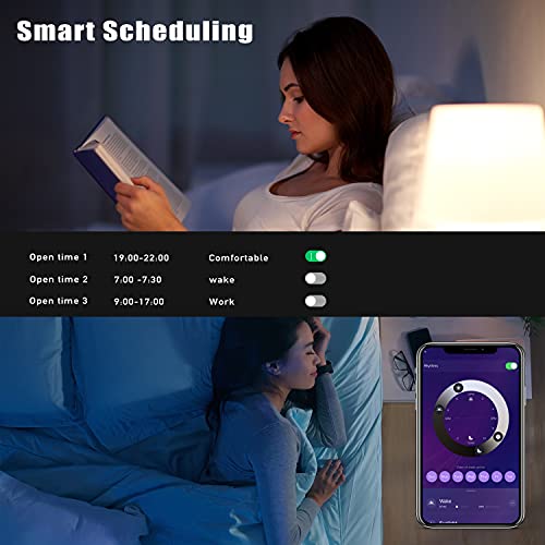 Homevenus HVS Smart Light Bulbs, 9W Equivalent 60W A19 E26 RGBW Color Changing LED Light Bulbs, Music Sync App 2.4GHz WiFi Dimmable Tunable White Work with Alexa Google Assistant, 2 Pack