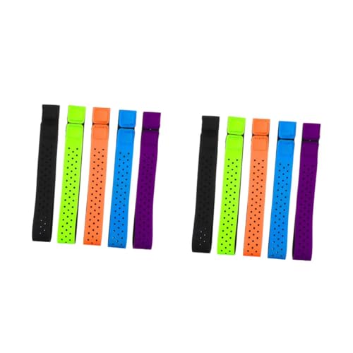 Toyvian Banda De Monitor Cardíaco Ajustable Correas De Repuesto para Correr Material Transpirable Y Flexible para Pulsómetros Y Sensores Cardíacos 5 Piezas X 2