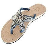 SEESTERN Damen Leder Zehentrenner Zehensandale Zehensteg Auslaufmodelle Gr.38-44/1620 Blau EUR 39
