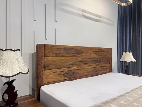 Image of Wood Vestal Sheesham Wood Bed Without Storage, Solid Wood in Natural Finish, Modern Design | Single Bed - Mattress Size (78 inchx36 inch) | Without Mattress & Side Tables | Low Highted | WS - 3'