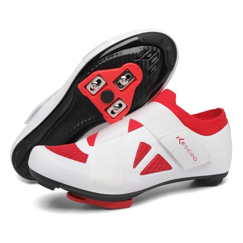 Image of KESCOO Unisex Cycling Shoes Compatible with Peloton Bike & SPD Indoor Outdoor Road Bike Cycling Shoe for Men Women, 1 Hook and Loop Strap, with Delta Cleats