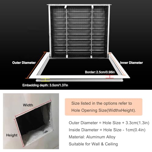 Panel de acceso de ventilación con malla metálica y puertas con interruptor de botón 6