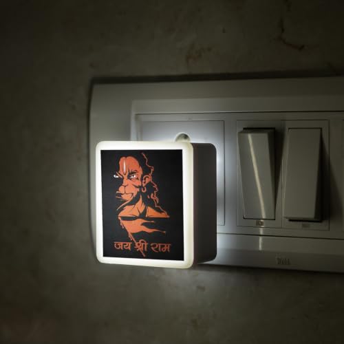 Image of Lexton Hanuman Ji Fancy LED Night Lamp Light with 2 Pin Socket for Spiritual Ambiance, 0.5 Watt, 230v (Warm White, Pack of 1)