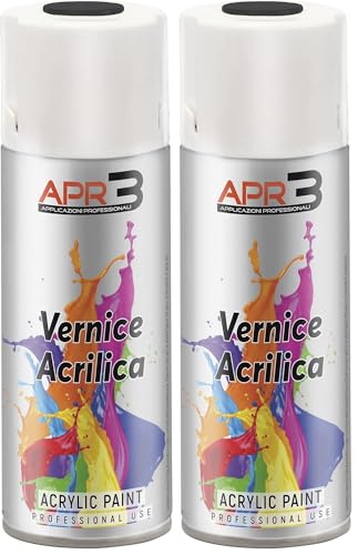APR3 - S400PAST5 Vernis peinture Acrylique Multi-Usage, Couleur Noir Brillant RAL 9005, Aérosol En Fer-Blanc Recyclable de 400 ml (Lot de 2)