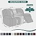 Ruaozz Loveseat Recliner Covers with Console, 4-Pieces Recliner Sofa Covers Stretch Jacquard Reclining Couch Covers with Pockets Furniture Protector with Elastic Straps Bottom (Ivory)