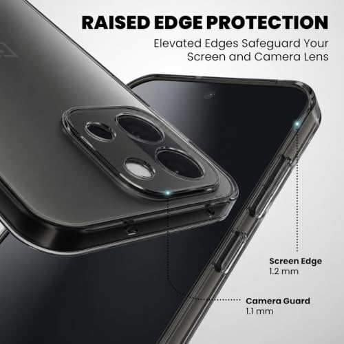 Image of VONZEE Compatible with Oneplus nord 6 5g Back Cover Case Clear,[ Anti Yellow ][Military Grade Protection] Hard PC Back Cover Transparent-Black