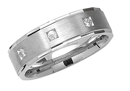 Alliance Homme Argent 6mm Ruben bague de mariage femme avec oxyde de zirconium