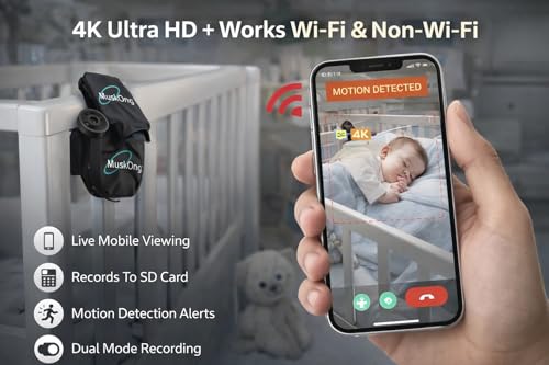 Image of 1080 Mini WiFi Security Camera | Button Style Indoor Camera | Works with & Without WiFi | Motion Detection | SD Card Support up to 128GB | Mobile App View