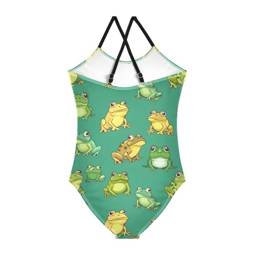 Image of Cartoon Frogs Girls One Piece Swimsuits Summer Quick Dry Beach Bathing Suit