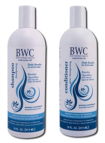 Beauty Without Cruelty Daily Benefits Shampoo and Beauty Without Cruelty Daily Benefits Conditioner Bundle With 100% Pure Premium Oshadhi Essential Oils, 16 fl oz (473 ml) each