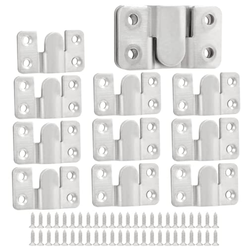 Litoexpe 12 Pieces Flush Mount Bracket, Interlocking Photo Frame Hook With Mounting Screws, Stainless Steel Heavy Duty Z Clip Bracket Furniture Connector (53Mm X 30Mm) #TOP12
