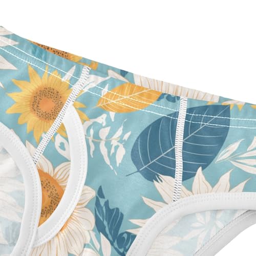 KLL Boho Style Sunflowers Toddler Boy Pure Cotton Nighttime Underwear Breathable Children Undies4