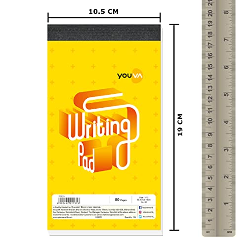 Image of Navneet Youva | Patti Bound | Writing Pad | 10.5x19 cm | Single Line | 80 Pages | Pack of 5