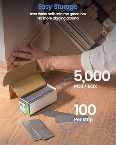 Image of meite 1 /2-Inch Brad Nails, 5,000 Count 18 Gauge 1 /2 inch Galvanized Brad Nail F12 for Pneumatic, Electric Brad Nailer Gun (1 Box) (Pack of 3)