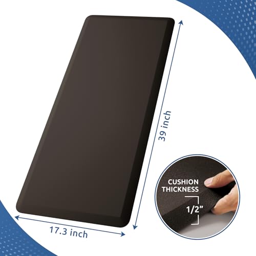 Image of Kitchen Mat Cushioned Anti Fatigue Rug Standing and Comfort Floor Mats | Water-Resistant, Non-Slip, Easy to Clean Comfort Floor Mat for Kitchen, Sink & Office, Multiple Colors & Sizes, 17.3 inchx39 inch