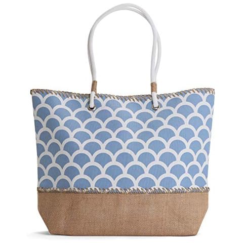 Rutledge & King Tote Bag - Beach Bag - Beach Tote - Large Tote Bag with Rope Handles (1 pack, Mermaid) Cover