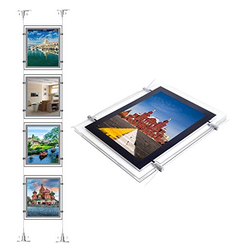 HKSIGN A4 Portrait Wall Arts Led Backlit Light Box Real Estate Window Display Sign Holder(4pcs A4 a Row, Vertically)