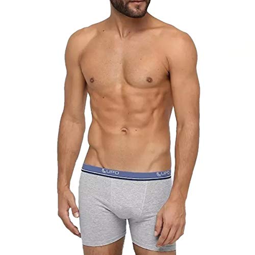 Kit 2 cuecas Boxer, Lupo, Masculino, Cinza/Preto, P
