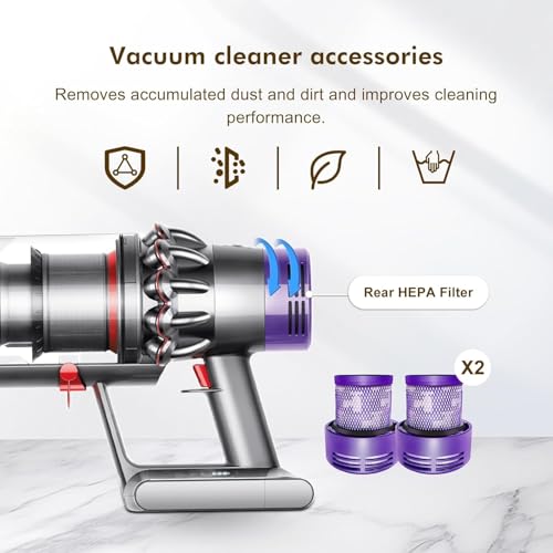 Image of Exclusive Swapple 50 Min Runtime V10 Replacement Battery, Compatible with Dyson Animal, Absolute, Fluffy, Motorhead SV12 Cordless Stick Vacuum Cleaner, with 2 Filters and Trigger Lock