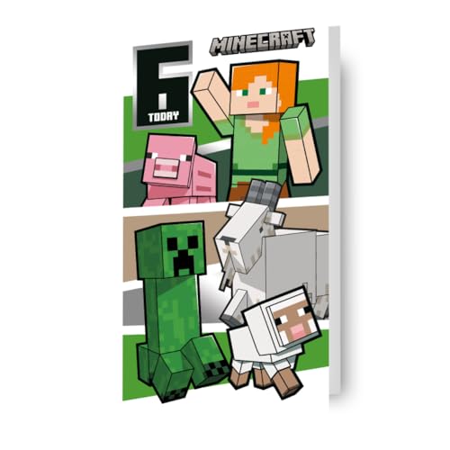 Danilo Promotions LTD Minecraft, 6 años, tarjeta de cumpleaños
