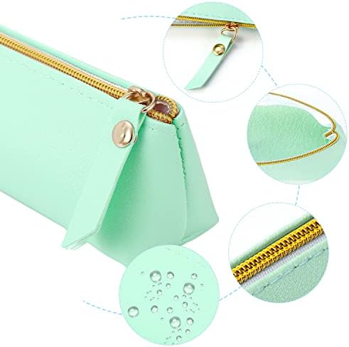 2 pcs Leather Pencil Pen Case PouchSlim Design Pen Bag Leather Extra Small Pencil Case for Student Office College