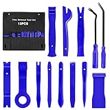 GOOACC 13PCS Nylon Trim Removal Tool Set for Bumper Fastener Rivet Clips Car Door Clip Panel Audio Video Dashboard Dismantle Blue (GRC-203)
