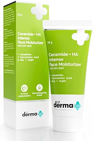 The Derma Co Ceramide + HA Intense Moisturizer Cream With Hyaluronic Acid | For Dry Skin | Repairs Dry & Dull Skin | Locks In Moisture | 50 g