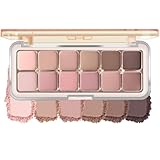 KYDA 12 Colors Grey Pink Eyeshadow Palette with Brush, High Pigment Matte Shimmer Pink Brown Eye Shadow, Netural Brown Eyes Palette for Women, Soft Blendable Powder Eyeshadow, Korean Eyes Makeup