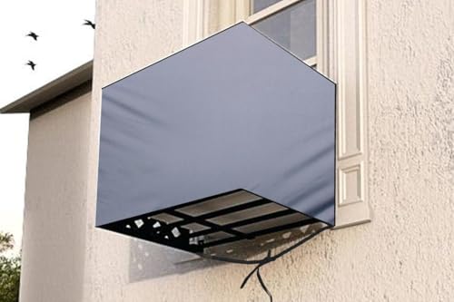 The Furnishing Tree Window AC Cover for 1 Ton Waterproof and dustproof Polyester Grey Color