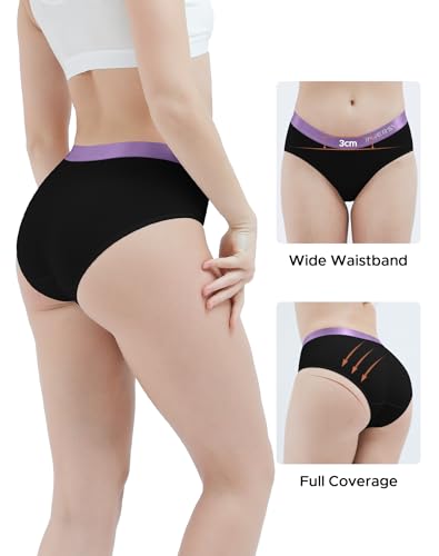 Image of INNERSY Womens Underwear Cotton Briefs Postpartum High Waisted Panties 5 Pack