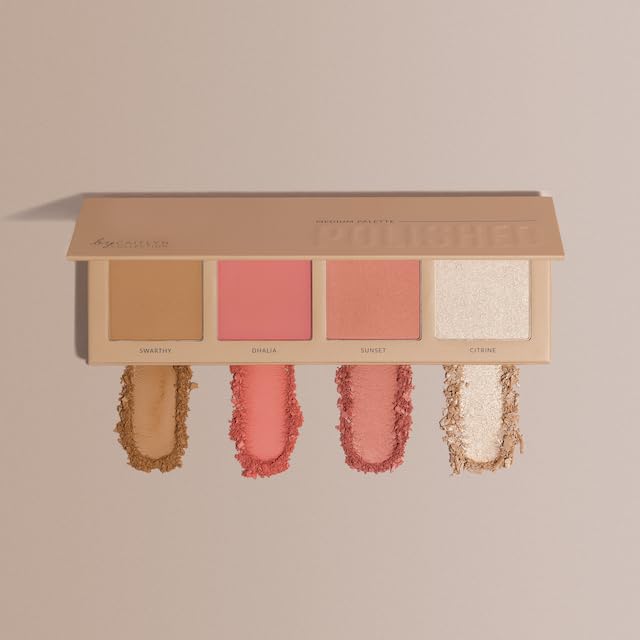 By Caitlyn Collection Polished Face Palette - A 4-In-1 Contour, Blusher & Highlighter Palette. Available In 3 Shade Ranges. (Medium) - Image 3