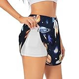 Photo Gallery hjluuft planets stars and galactic system print pantaloncini da corsa da donna a vita alta yoga allenamento palestra corsa pallavolo pantaloncini con tasche, bianco, xxl Photo Gallery hjluuft planets stars and galactic system print pantaloncini da corsa da donna a vita alta yoga allenamento palestra corsa pallavolo pantaloncini con tasche, bianco, xxl