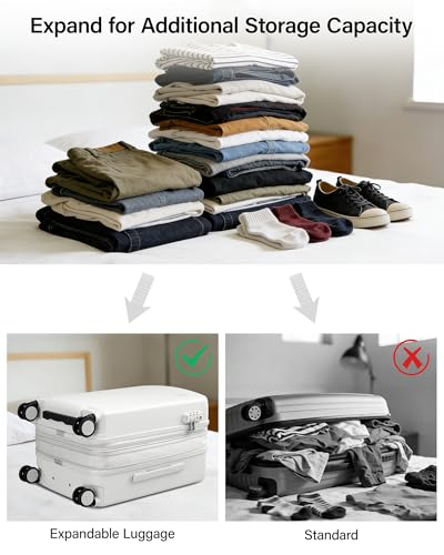 Image of Hanke Expandable Luggage Sets 2 Piece, 20 and 28 Inch Hard Shell Suitcase