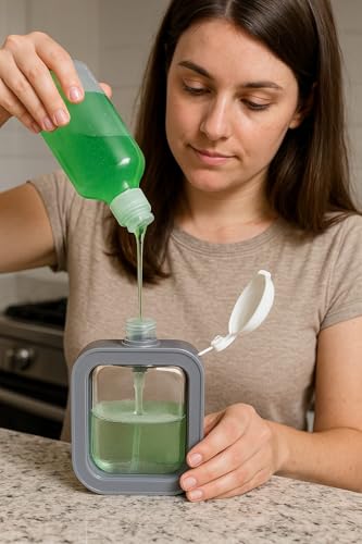 Image of Liquid Soap Dispenser | Refillable Pump Bottle for Hand Wash, Dish Wash, Shampoo, Conditioner, Shower Gel | Bathroom & Kitchen Use | Transparent Plastic | 300ml
