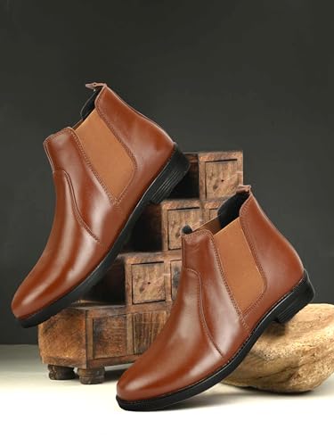 Image of Leatherful Chelsea boots for Men | Full Grain Leather | Genuine Leather | Smart Casual | Office, Party