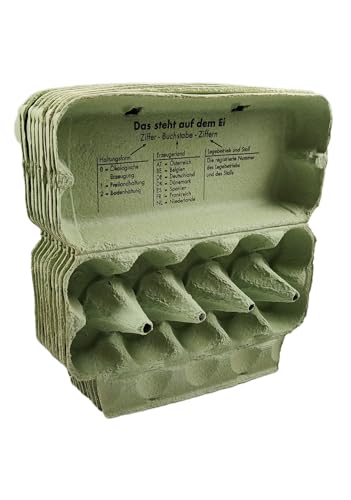 Ingbertson Eierpappen 10er Set für je 10 Eier | Stabile Eierkartons aus Pappe | Sicherer Transport & Aufbewahrung von Hühnereiern (Grün)
