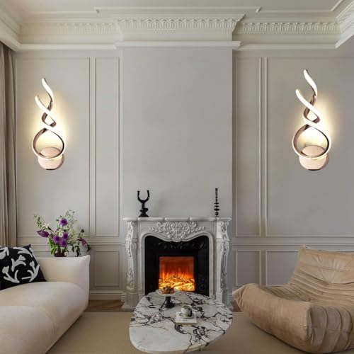 Image of Groeien Pack of 2 | Modern 3 Color LED Wall Sconce Infinity Glow Wall Light for Bedroom Living Room Corridor Lighting Fixtures Wall Mount(Warm+Natural+Coolwhite)(Infinity Glow, 2)