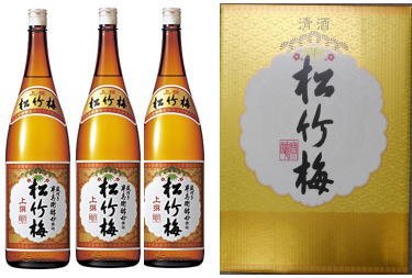 Amazon.co.jp: 熨斗 包装無料京都伏見の銘酒 喜びの酒 松竹梅 上撰 1.8