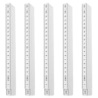 5 Stück Zollstock 2 Meter Gliedermaßstab aus Kunststoff, skalierbar, für Tischler, Maurer, Baustellen und Heimwerkerprojekte