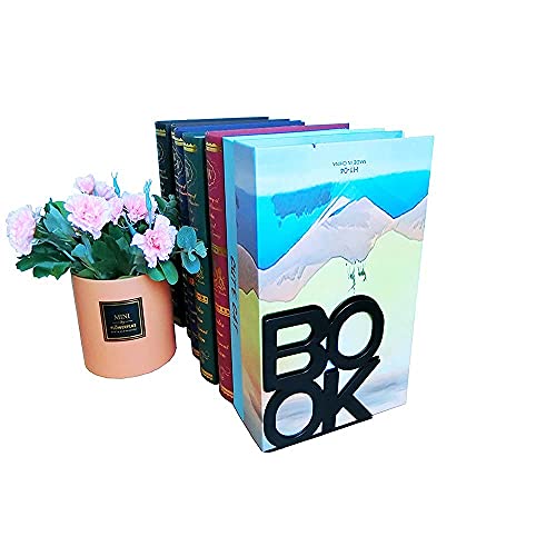 Artkingdome 1Pair Luxury Metal Bookend Book School Library Art Book Ends Stand Holder Decorative Bookends Gift Black