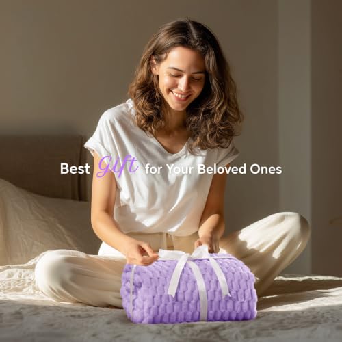 Image of BEDELITE Lavender Throw Blanket for Couch, Soft Cozy Gifts for Women, 50*60