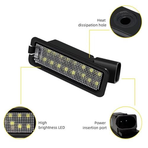 Luces de matrícula coche VW EOS 2006-2015 y Phaeton plafón trasero 4