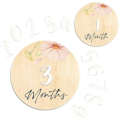 OENIZI Wooden Baby Milestone Signs Set Cover