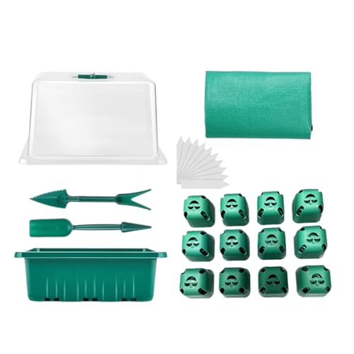 Yaztauho Bandejas Germinadoras de Plantas - Kit Cultivo Mini Invernadero con Cúpulas Ventiladas de Humedad y Base - Suministros De Jardinería para Cultivo En Interiores, Invernadero, Huertos Y